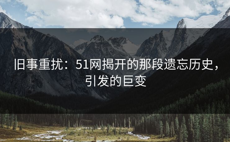 旧事重扰：51网揭开的那段遗忘历史，引发的巨变